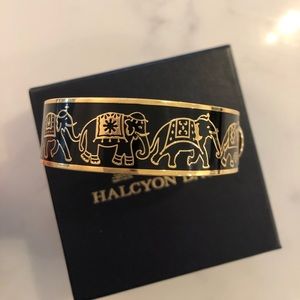 Halcyon Days black and gold elephant bangle